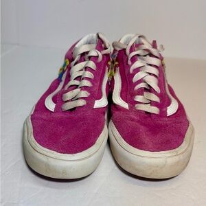 Vans Old Skool Floral Fuchsia Suede sneakers sz 7